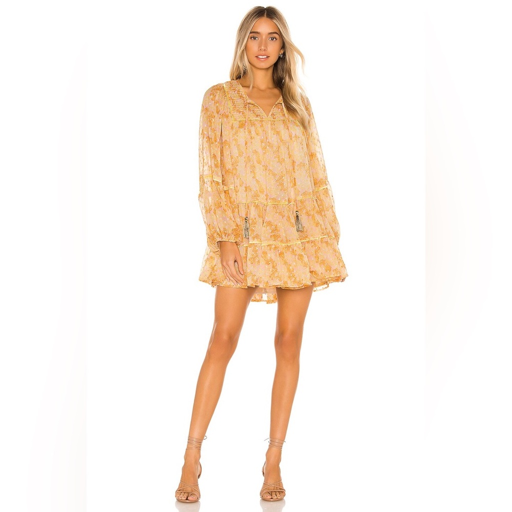 FREE PEOPLE Free Swinging Mini Dress in Yellow Combo Size L SOLD OUT